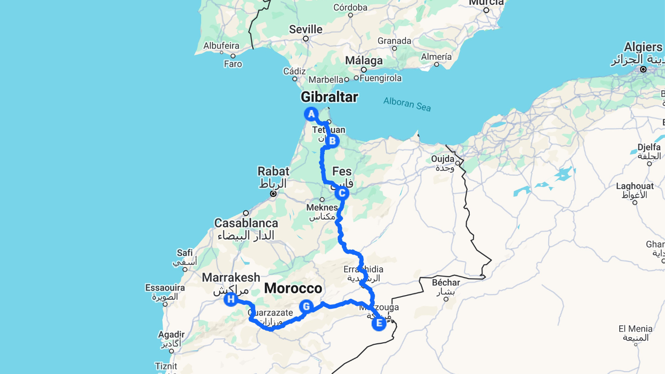 7 days morocco desert tour from tangier one week