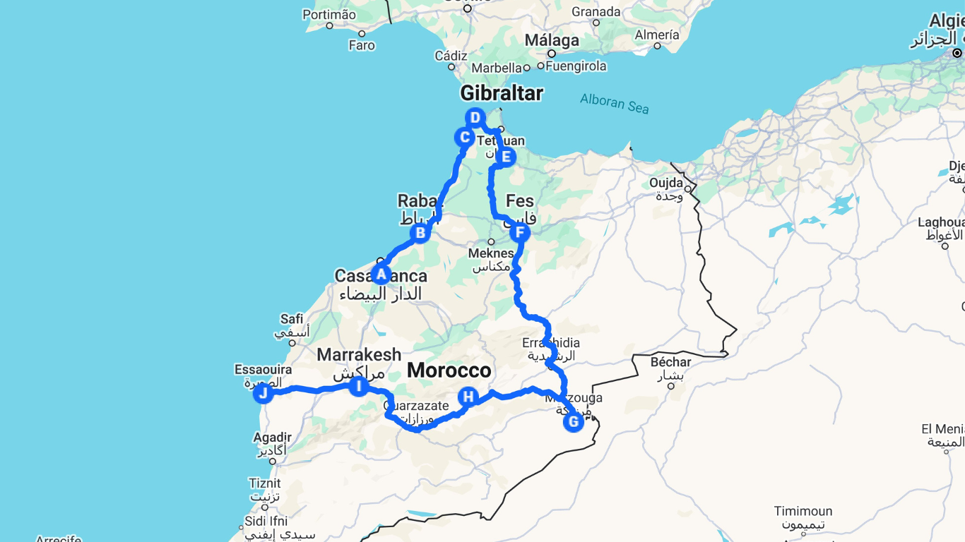 14 Days Morocco tour itinerary from Casablanca