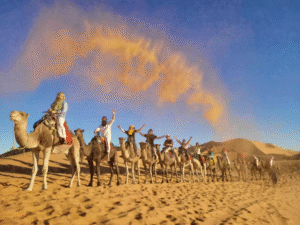 Photo nof Camel Caravan during our 7 days Morocco desert tour from Marrakech